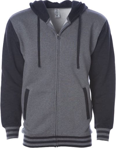 Independent Unisex Heavyweight Varsity Zip Hood NP351 - Gunmetal Heather/Charcoal Heather - XS