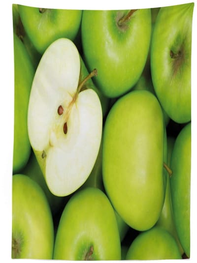 ABAKUHAUS Tafelkleed – 140x200 cm – Satijnmix – Appelgroen Creme