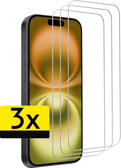 Screenprotector - Geschikt voor Apple iPhone 16 - 3 Stuks - Volledige Dekking - Beschermglas - Gehard Glas - Tempered Glass - Screen Protector