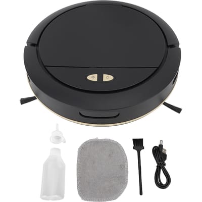Aspirateur Robot Automatique Contrôle APP Robot Balayeur Intelligent avec Réservoir d'Eau 100ml 7.4V Blanc noir