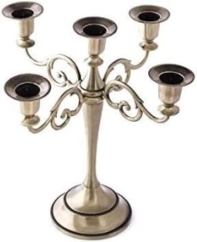 Kandelaars 5-Arms - Metalen Standaard - Sfeer Creëren - Hoogwaardig Metaal - 1800 Gram - Brons
