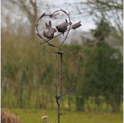 Tuinsteker hart met vogeltjes Balans | Metalen Decoratie | Metalen Decoratie Figuren