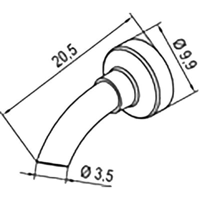 Ersa 0472ER Hetelucht mondstuk Heteluchtmondstuk Grootte soldeerpunt 3.50 mm Lengte soldeerpunt: 20.50 mm Inhoud: 1 stuk(s)