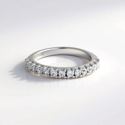 Cavill - Zilveren Ring 925 Sterling Zilver - 0,655 ct Cambodjaanse Zirkonen Rond Slijpsel - Platina Gecoat - Elegante Glanzende Ronde Zirkonia Ring