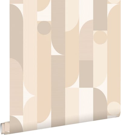 ESTAhome behang geometrische vormen beige - 50 x 900 cm - 131056