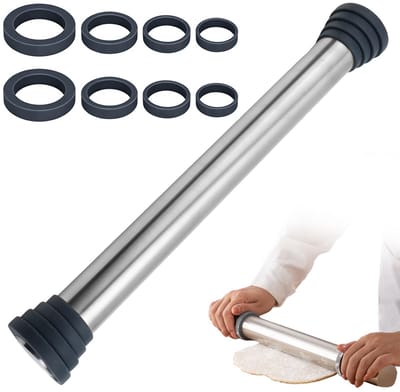 Deegroller 40 cm - RVS - Antiaanbaklaag - Perfect voor pizza en taarten - SnelShoppen