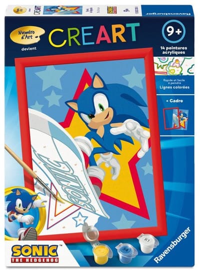 Ravensburger – CreArt Kids 18x24cm – Schilderen op nummer – Sonic – Schilderen op nummer set – Leeftijd 7+ – 12023230