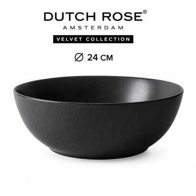 Dutch Rose Rose Velvet Saladeschaal Set van 4 - 24 cm mat Antraciet