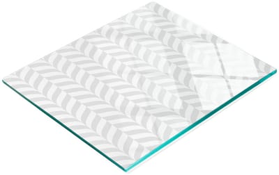 Stijlvol en duurzaam glazen bord met print van geometrische vormen, 60x52 cm