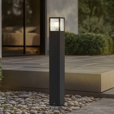 Lucande - Tuinpad verlichting - 1licht - Metaal - H: 90 cm - E27 - zwart