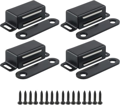 Magnetische Deurvanger - Kastsluiting Vergrendeling - Kasten Sluiten - Sterke Magneet - 4 Stuks - Zwart
