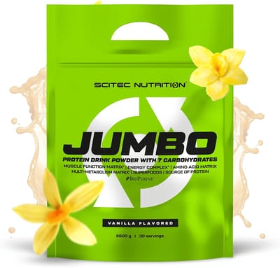 Scitec Nutrition® - Jumbo (1320 gram - Vanilla) - Vanille - 6 eiwitshakes - Weight Gainer - Mass gainer - Proteine poeder - Protein powder - Gewichtstoename - proteine shake