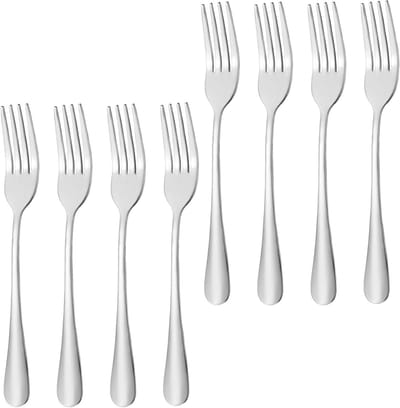 Set van 8 Voedselveilige Roestvrijstalen Tafelvorken van 17 cm, Ideaal voor Thuiskeuken en Eetgelegenheden, Duurzaam en Stijlvol Bestek
