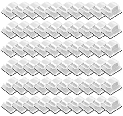carmdering - Kabelclips Zelfklevend - 60 Stuks - Kabelhouder - Geen Boren - Sterke Kleefstrip
