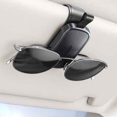 Zonnebrilhouder voor Auto - Zonneklephouder - Brilhouder - Leesbril Houder - Clip voor auto - Zonneklep - Zwart - Joyroom
