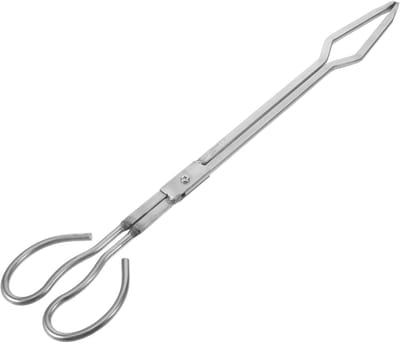 Haardtang Roestvrijstaal - Houttang Vuurkorf - Kampvuur Barbecue - Hittebestendig Ergonomisch - 52 cm - Zilver