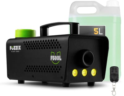 Fuzzix F503L Rookmachine - 500 Watt met RGB LED's en 5 liter rookvloeistof