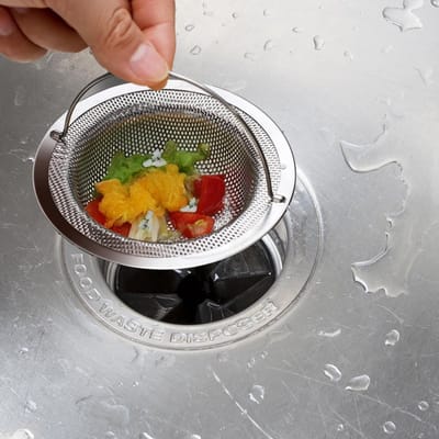 Gootsteen Zeef - Afvoerfilter Set - Keuken Schoonhouden - Met Handvat - 2 Stuks 11cm - Zilverkleurig