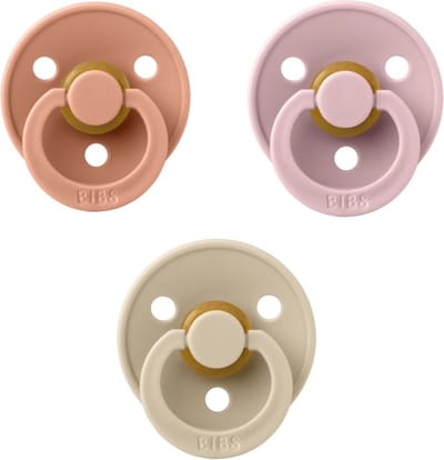 Bibs fopspeen 6-18 maand set 3 stuks Vanilla,Dusky lilac en Peach maat 2