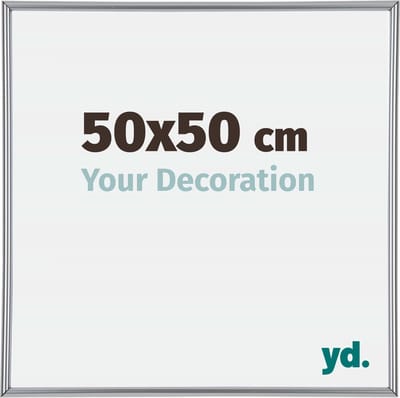 Your Decoration - Fotolijst 50x50 cm - Kunststof - Zilver Hoogglans - Annecy