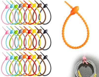 Cosensi- Silicone Ties - 27 Stuks - Herbruikbare Kabelbinders - Antislip Straps - Organiseren van Kabels - 21 cm - 9 Kleuren