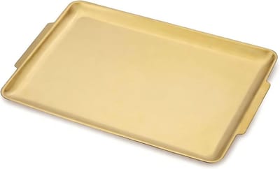 Dailygoods - Gouden Roestvrij Stalen Dienblad 40x28cm, Krasbestendig en Geschikt voor Voedsel