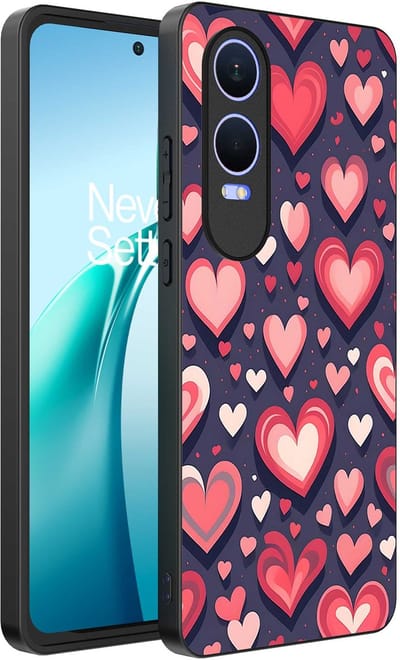 Smartphonica Telefoonhoesje Geschikt voor OnePlus Nord CE 4 Lite met Hartjes Opdruk - TPU Backcover Case With Heart Design geschikt voor OnePlus Nord CE 4 Lite