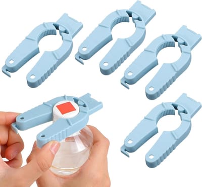 Multifunctionele Flessenopener Set van 4, 3-in-1 Plastic Doppenopener voor Senioren met Handzwakte en Artritis