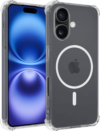 Hoesje - Geschikt voor Apple iPhone 16 - Magsafe Compatible - Sterk & Shockproof - Back Cover - Telefoon Hoes Shockproof - Shock Proof Case - Telefoonhoes - Transparant