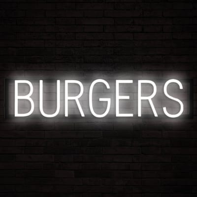 BURGERS - Lichtreclame Neon LED bord verlicht | SpellBrite | 69,84 x 16 cm | 6 Dimstanden & 8 Lichtanimaties | Reclamebord neon verlichting