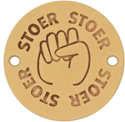 2x Leren Label Stoer rond 3,5cm - Durable