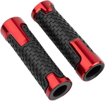 Motorfiets Stuurgrepen - Handvatten Rubber - Comfortabel Rijden - Aluminium PVC - Normaal - Zwart Rood