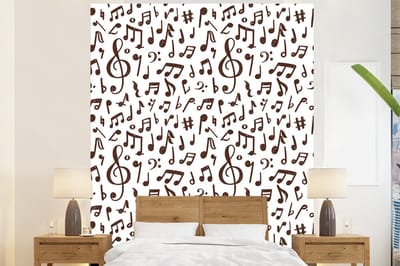 Behang - Fotobehang Muzieknoten - Patronen - Muziek - Breedte 225 cm x hoogte 280 cm