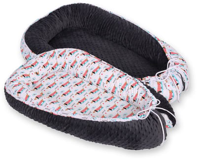 Babynest dubbelzijdig Premium Cocoon voor baby's BOBONO minky-doggies