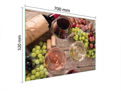 TMK ArtDeko - Serie Wino - Glazen Beschermplaat - 70x52 cm - Diverse Toepassingen
