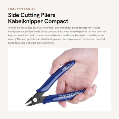 Dailygoods - Side Cutting Pliers - Kabelknipper - Compact en lichtgewicht - Knipgereedschap voor elektronica - Voor modelbouw en visserij - Diagonaal...