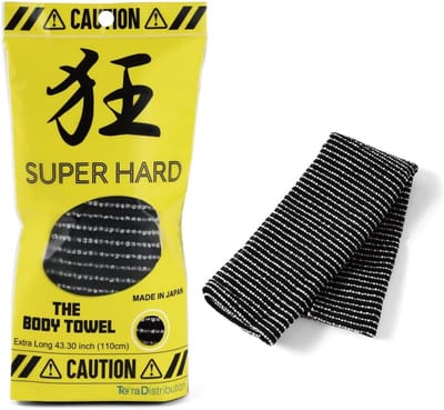 Exfoliërend washandje - Rugscrubber handdoek - Dode huid verwijderen - Extra lange lengte - 110 cm - Zwart