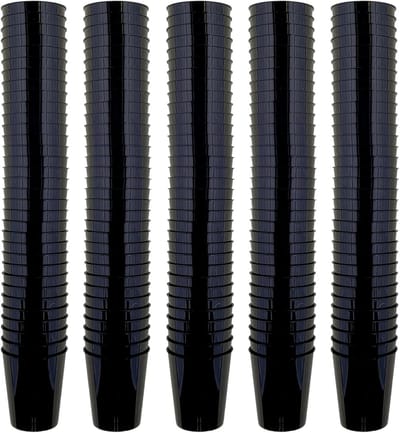 Onbreekbare Kunststof Borrelglaasjes - 29 ml - Robuust en Herbruikbaar - Ideaal voor Jello Shots, Desserts, Feesten, Bruiloften en Verjaardagen - Vaatwasserbestendig - 160 stuks (Zwart)