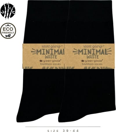 green-goose® 2 paar Bamboe Sokken | Zwart | Unisex | Anti zweet | 39-42 | 100% Ecologisch | Anti transpirant