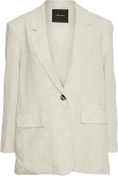 Vero Moda VMVERA LS LINEN BLAZER NOOS Dames Blazer Oatmeal - Maat XL