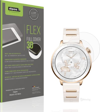 dipos FLEX – 2x Matte Screenprotector geschikt voor Oppo Watch X3 Mini | Volledige Schermbescherming | Case-Friendly