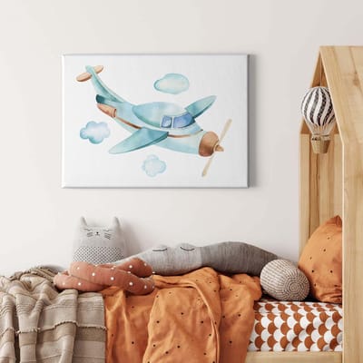Canvas print DD123105 Plane A.S. Création 0,7 x 0,5 m Blauw Kantoor Hal/Gang Keuken Slaapkamer Woonkamer