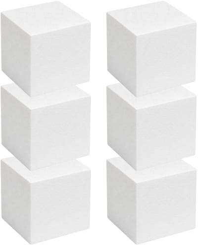 Piepschuim vormen - kubus - 6x - 15 x 15 x 15 cm - styropor hobby / DIY vorm - basis knutselfiguren