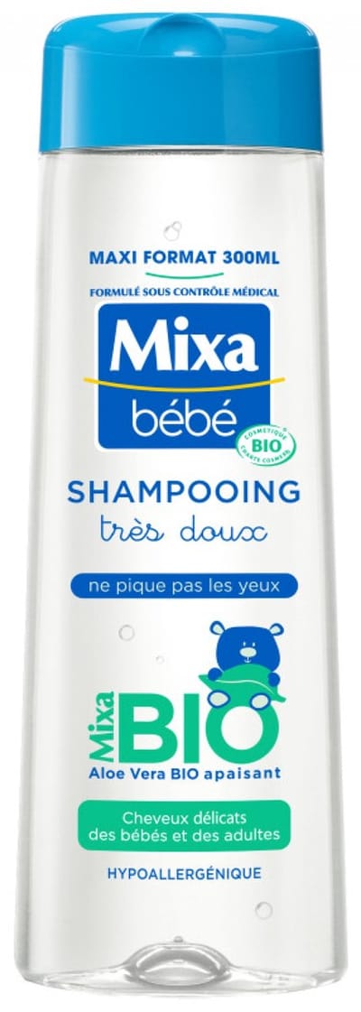 Mixa Bébé Zeer Zachte Hypoallergene Shampoo met Biologische Aloë Vera 300 ml
