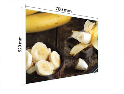 TMK ArtDeko Serie - Panbeschermer - 70x52 cm - Gehard Glas - Bananenmotief