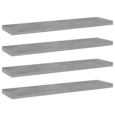 vidaXL - Wandschappen - 4 - st - 40x10x1,5 - cm - bewerkt - hout - betongrijs