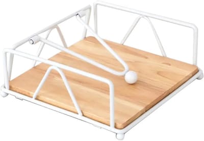 Servettenhouder - Keukenpapier Houder - Tafel Decoratie - Stabiele Structuur - 18x18 cm - Wit
