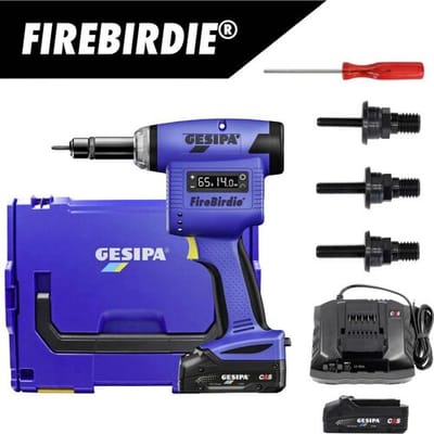 Gesipa FireBirdie 2151870 Accu-popnagelpistool 18 V 2 Ah Li-ion Brushless, Incl. 2 accus, Incl. lader, Incl. koffer