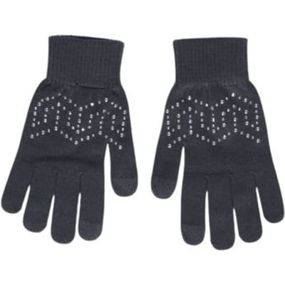 Pieces Grijze Gerecycleerde Polyester Handschoenen