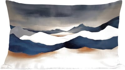 Sierkussens - Kussentjes Woonkamer - 60x40 cm - Bergen - Donkerblauw - Landschap
